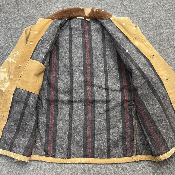 Vintage Carhartt Chore Jacket Mens Large Blanket Lined Canvas Workwear 90s - Picture 2 of 9